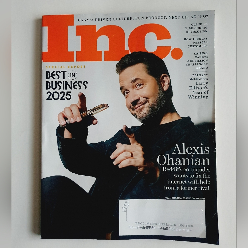 Inc. Magazine Winter, 2025 - Alexis Ohanian - Best In Business 2025